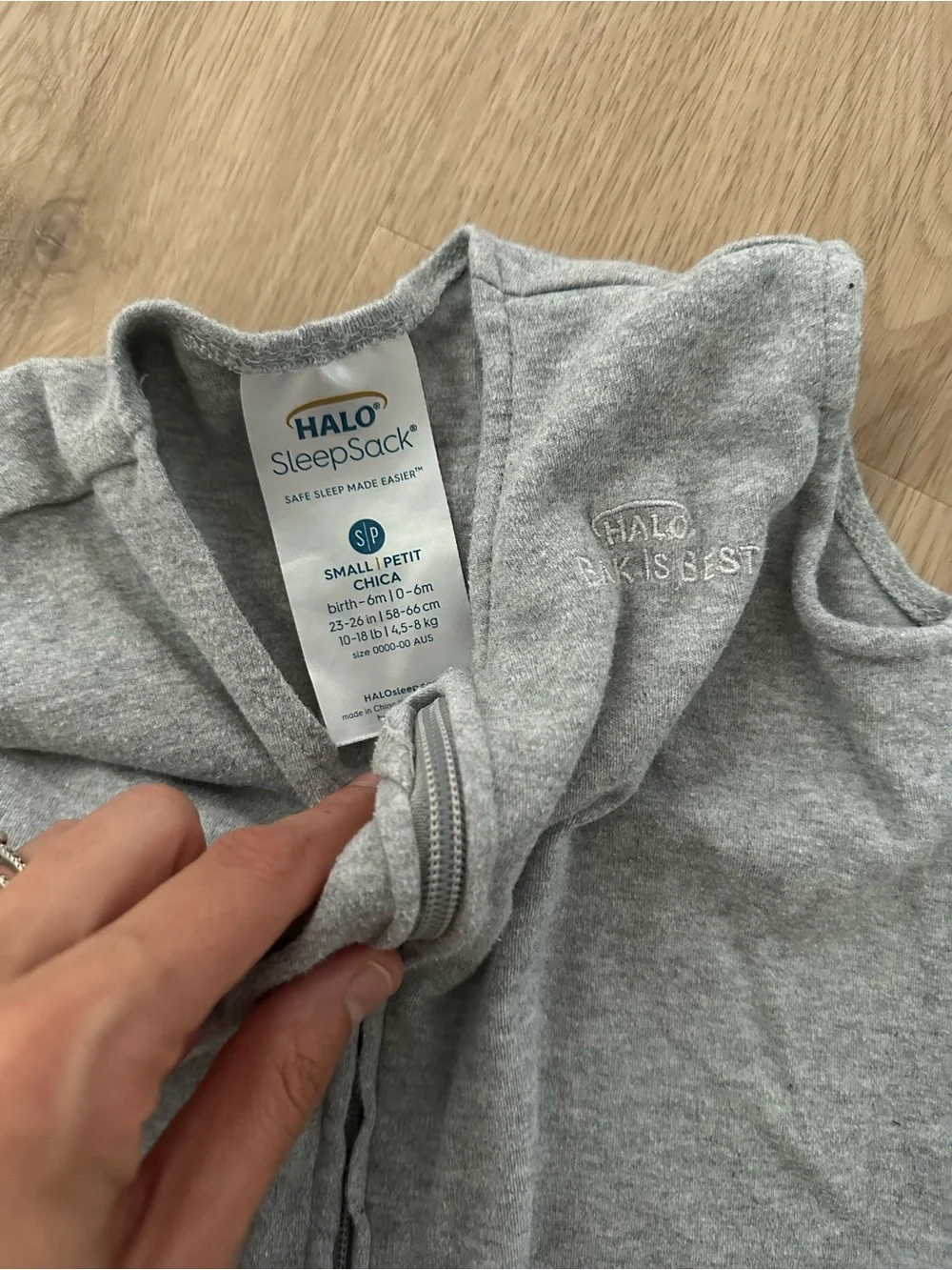 Halo Grey Sleeveless Baby Sleep Sack with Front Zipper